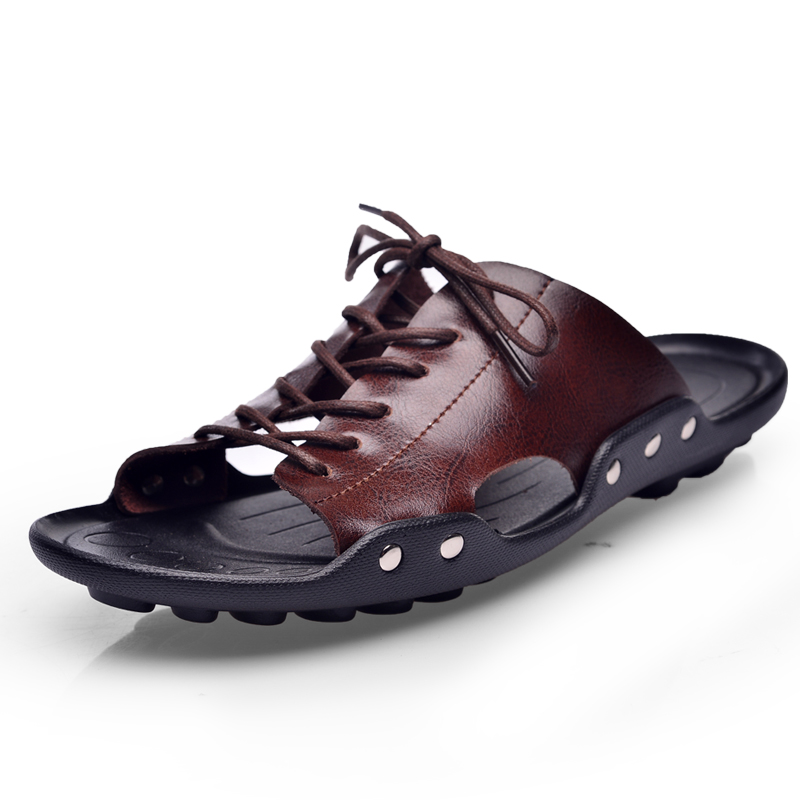 Leather Work Flats - Summer Tide Mens Slippers British Fashion