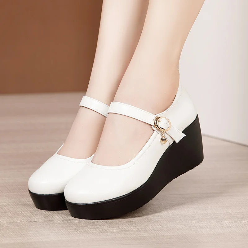 Leather Work Flats - 6cm Small Size 32-43 Vintage Shallow