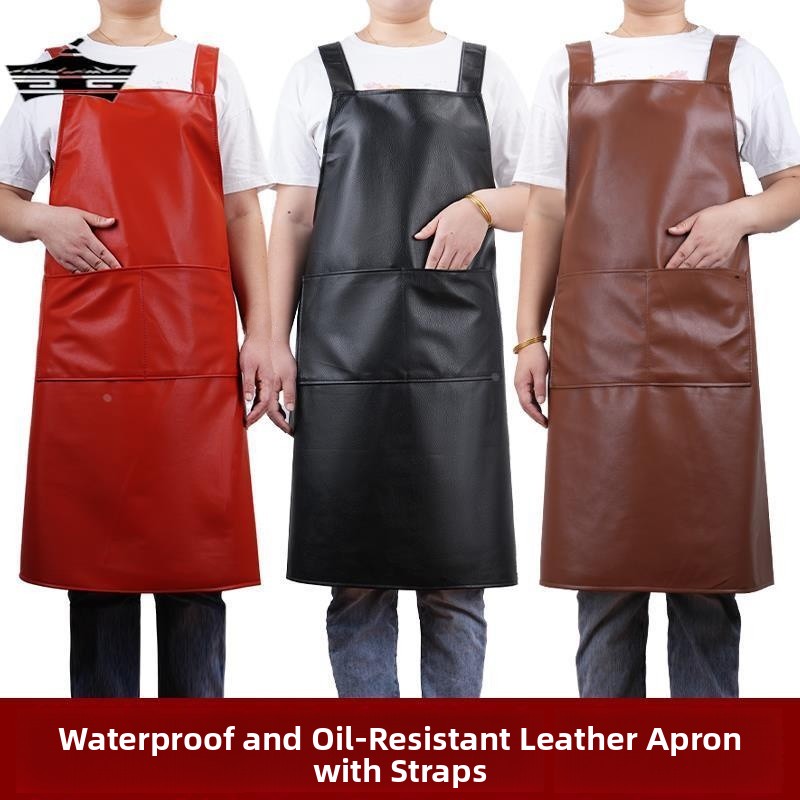Leatherwork Apron - Adult Soft Leather Apron Waterproof Oil