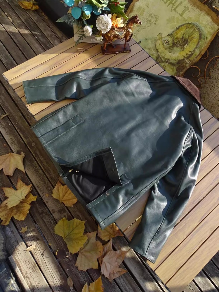 Mens Genuine Cow Leather Jacke - مراجعة Leather Work Jacket Mens وسعره