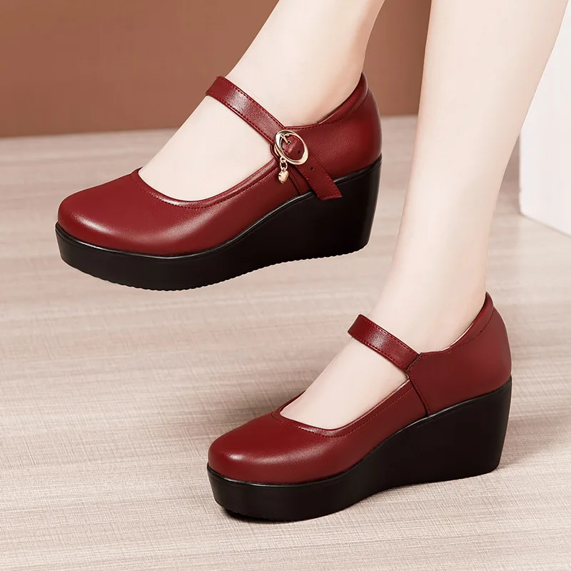 6cm Small Size 32-43 Vintage S - مراجعة Leather Work Flats وسعره