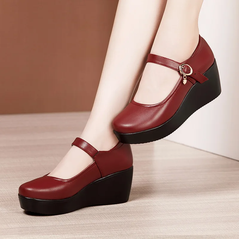 6cm Small Size 32-43 Vintage S - مراجعة Leather Work Flats وسعره