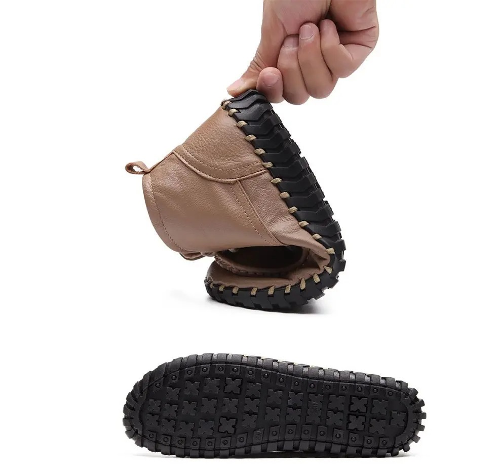 Real Leather Boots Women's Aut - مراجعة Leather Work Flats وسعره