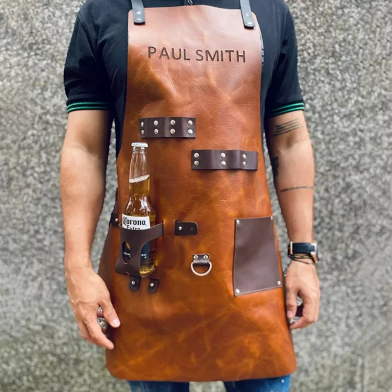 Apron Kitchen Outdoor Barbecue - مراجعة Leatherwork Apron وسعره