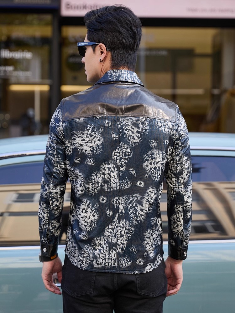 Luxury New Fashion Floral Prin - مراجعة Leather Work Jacket Mens وسعره