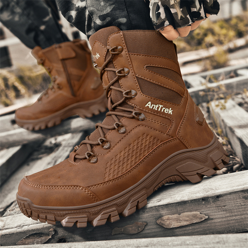 New Men Tactical Boots Hunting - مراجعة Leather Work Flats وسعره