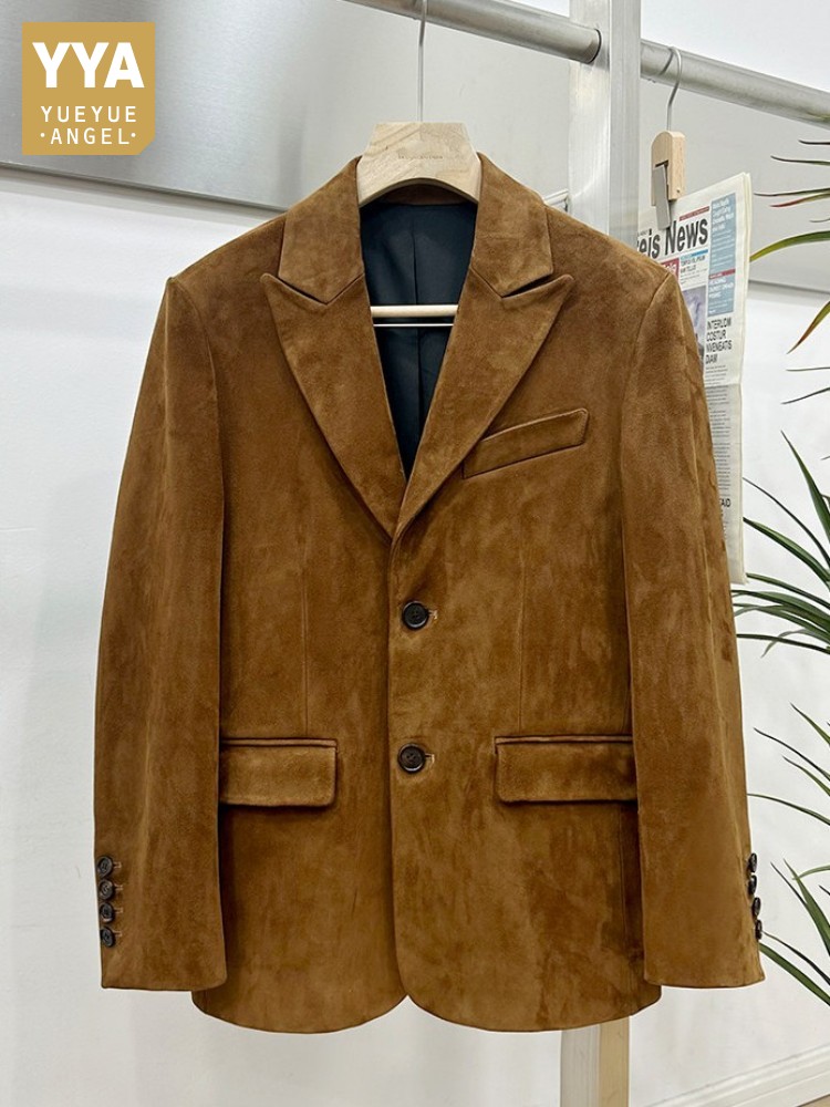 Vintage Suede Sheepskin Elegan - مراجعة Leather Work Jacket Mens وسعره