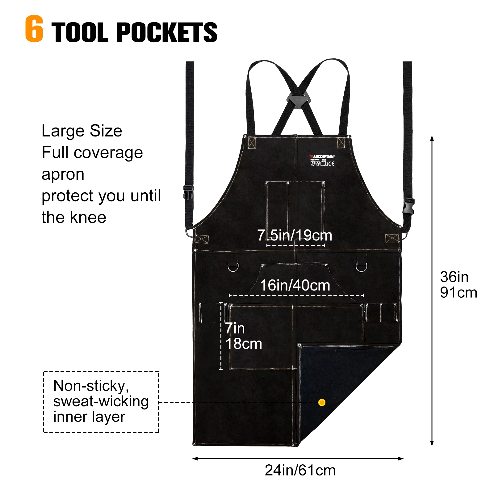 ARCCAPTAIN Leather Welding Wor - مراجعة Leatherwork Apron وسعره