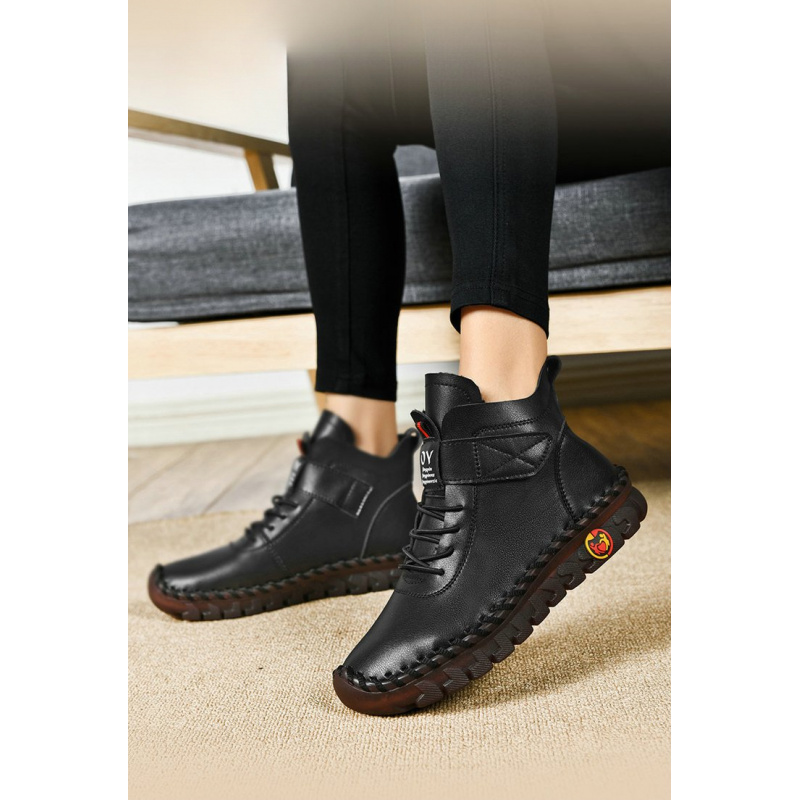 Winter Fleece-Lined Warm Cotto - مراجعة Leather Work Flats وسعره