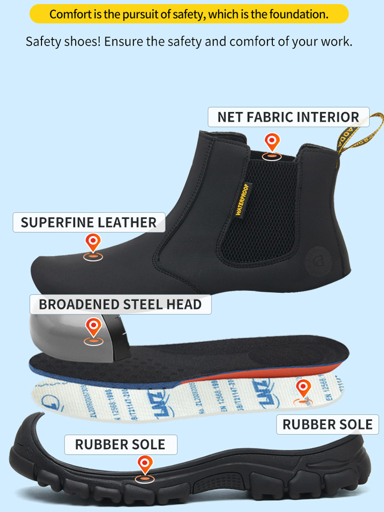 Waterproof Work Boots Men Punc - مراجعة Leather Work Flats وسعره