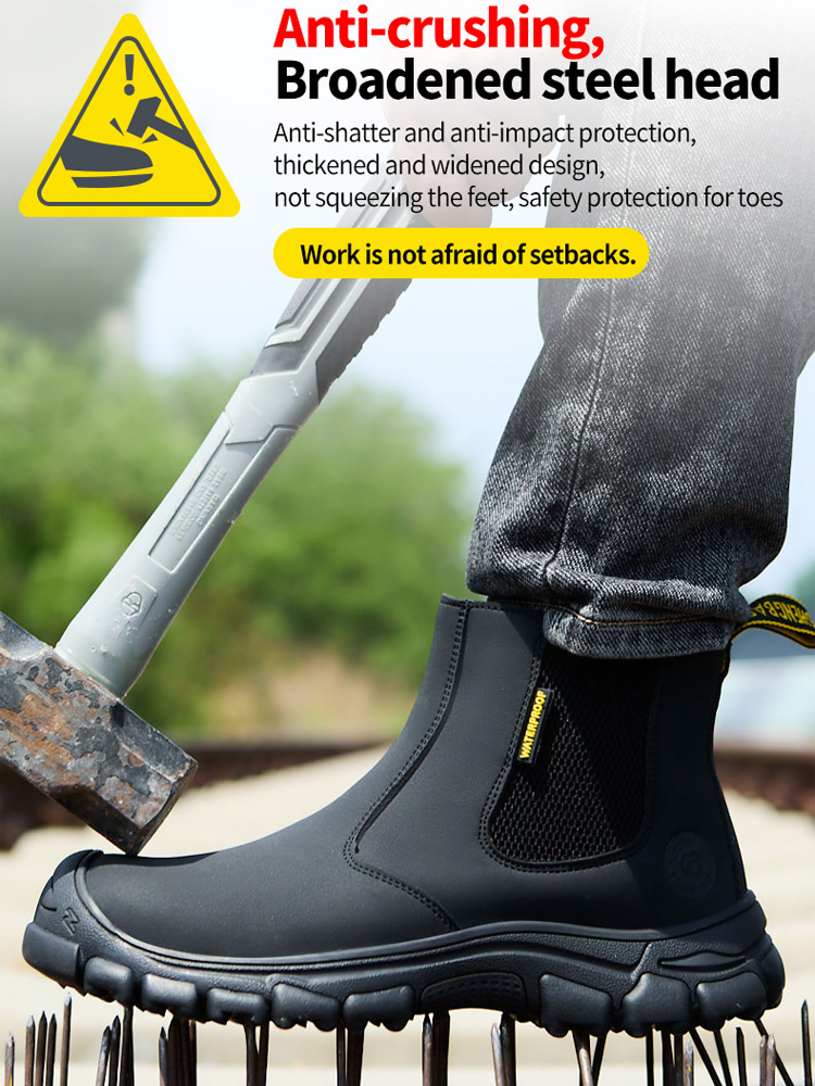 Waterproof Work Boots Men Punc - مراجعة Leather Work Flats وسعره