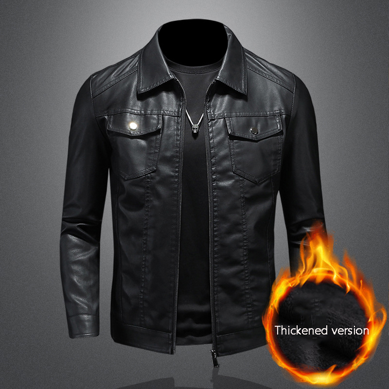 Men's Lapel Leather Jacket Aut - مراجعة Leather Work Jacket Mens وسعره