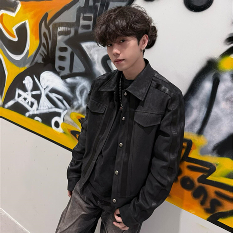 MWJLPWQ Retro Black Suede Spli - مراجعة Leather Work Jacket Mens وسعره