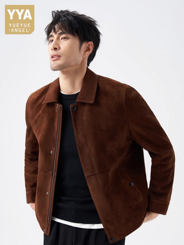Top Quality Natural Real Suede - مراجعة Leather Work Jacket Mens وسعره