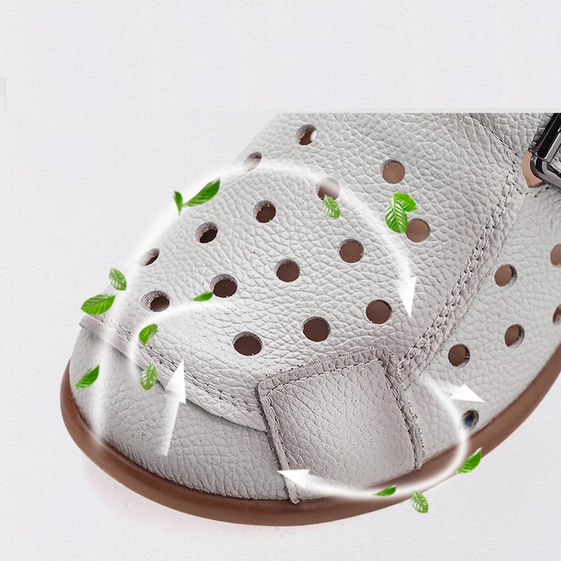 New Cow leather low heel sanda - مراجعة Leather Work Flats وسعره