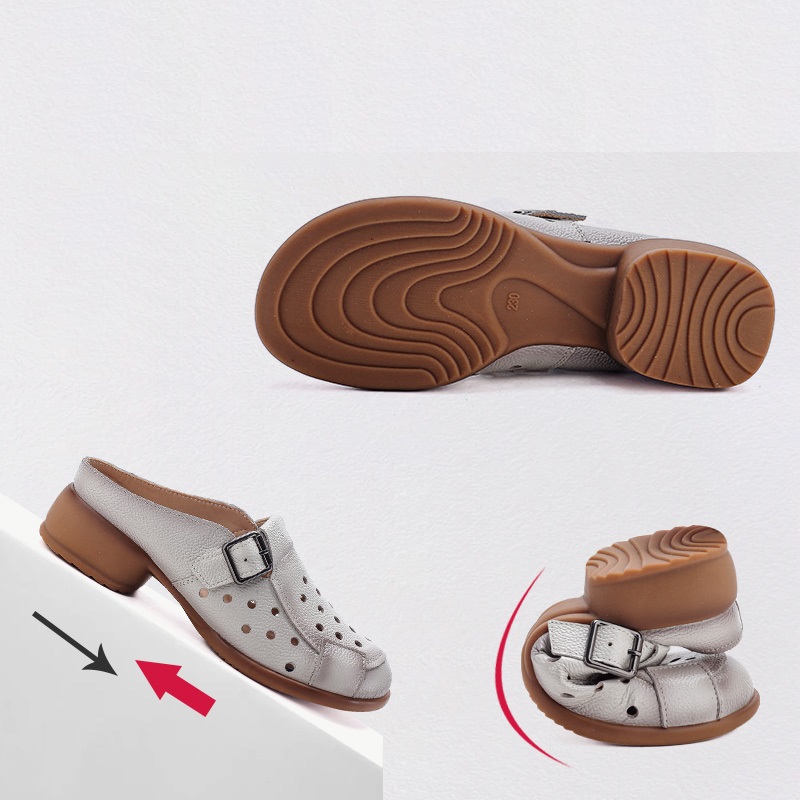 New Cow leather low heel sanda - مراجعة Leather Work Flats وسعره