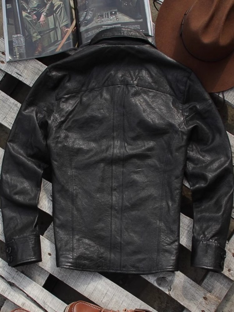 Punk Mens Genuine Leather Jack - مراجعة Leather Work Jacket Mens وسعره