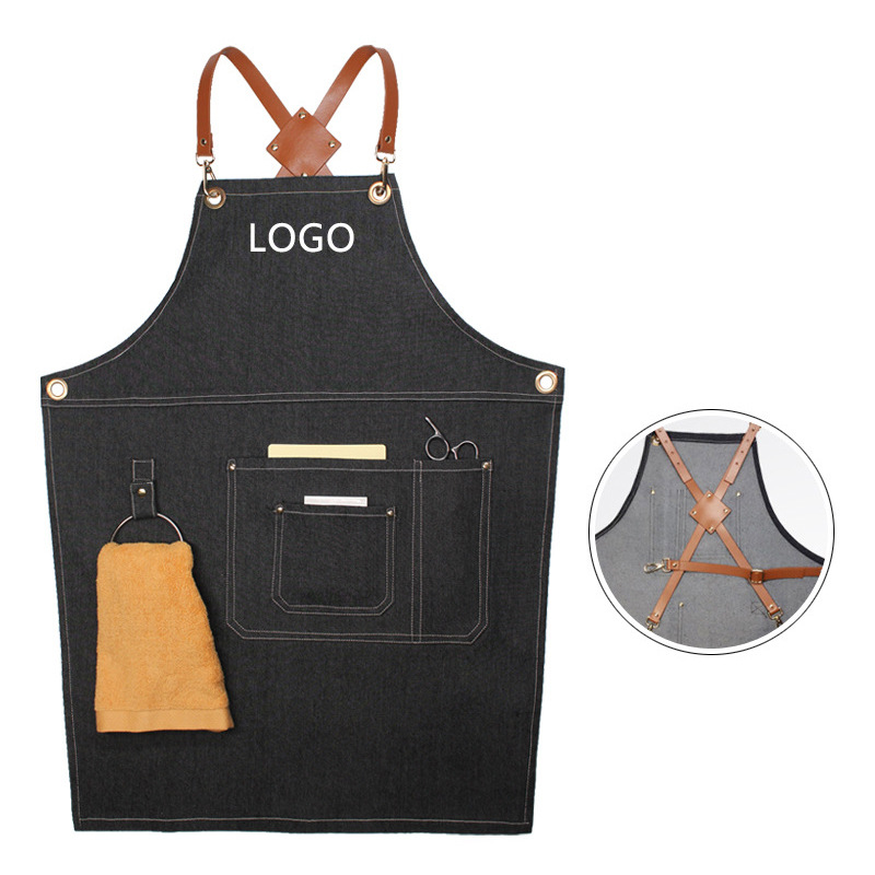 Floral PU Leather Straps Denim - مراجعة Leatherwork Apron وسعره