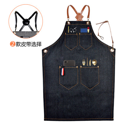 Floral PU Leather Straps Denim - مراجعة Leatherwork Apron وسعره