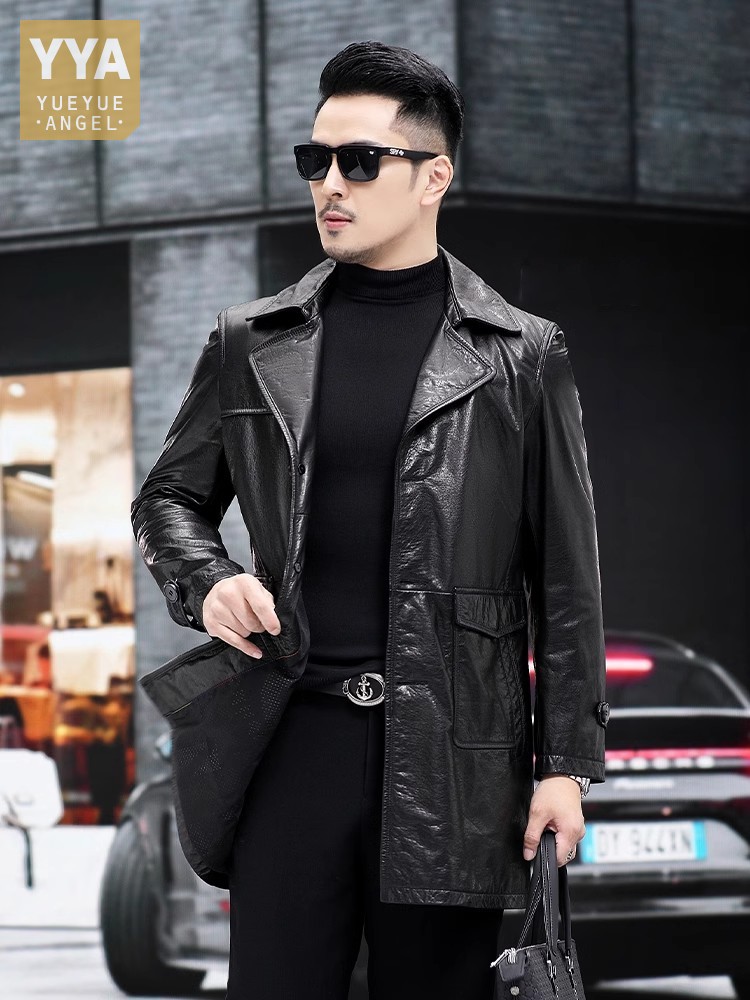 Luxury Men Business Work Slim  - مراجعة Leather Work Jacket Mens وسعره