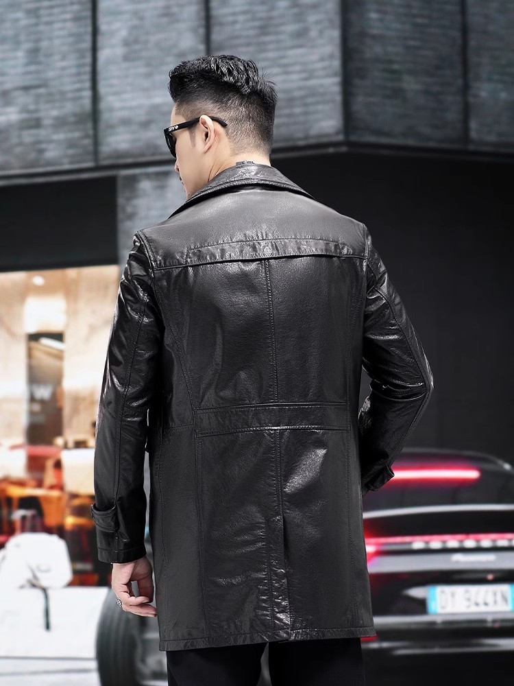 Luxury Men Business Work Slim  - مراجعة Leather Work Jacket Mens وسعره