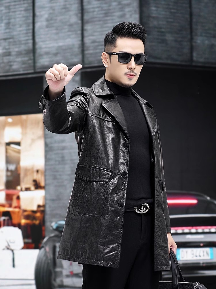 Luxury Men Business Work Slim  - مراجعة Leather Work Jacket Mens وسعره