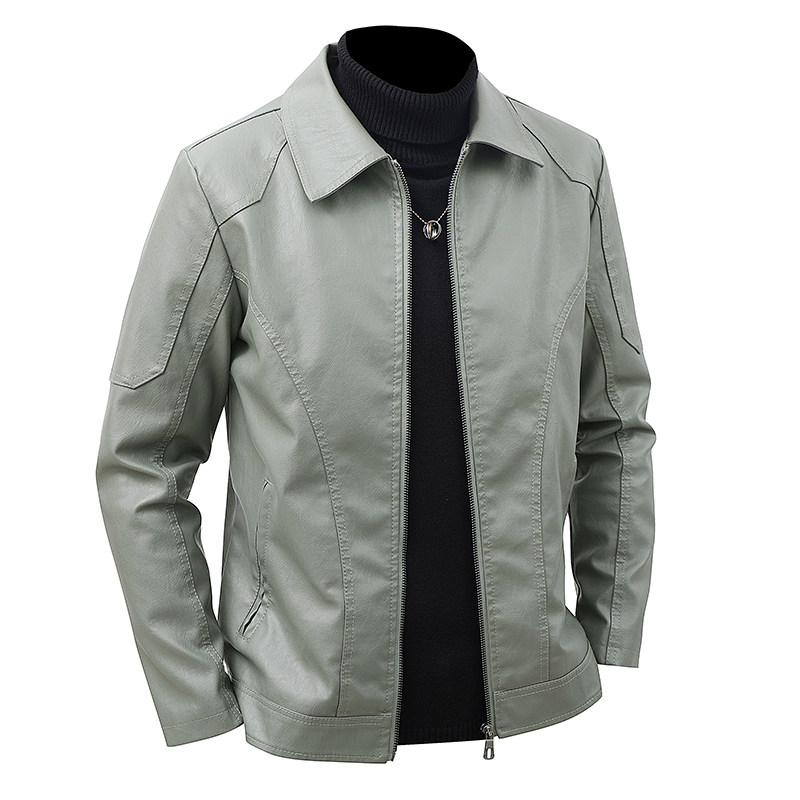 Men's Lapel Leather Jacket Spr - مراجعة Leather Work Jacket Mens وسعره