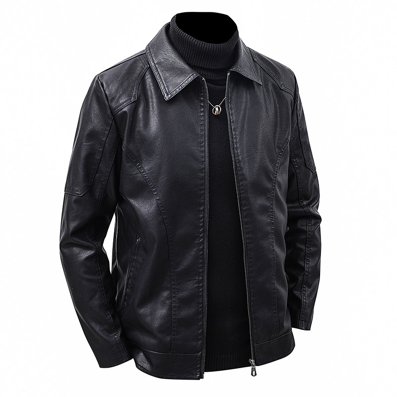 Men's Lapel Leather Jacket Spr - مراجعة Leather Work Jacket Mens وسعره