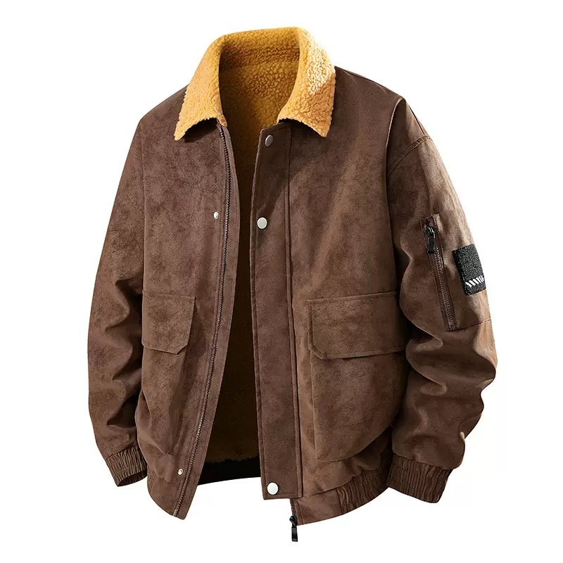 Men's Retro Thickened Warm PU  - مراجعة Leather Work Jacket Mens وسعره