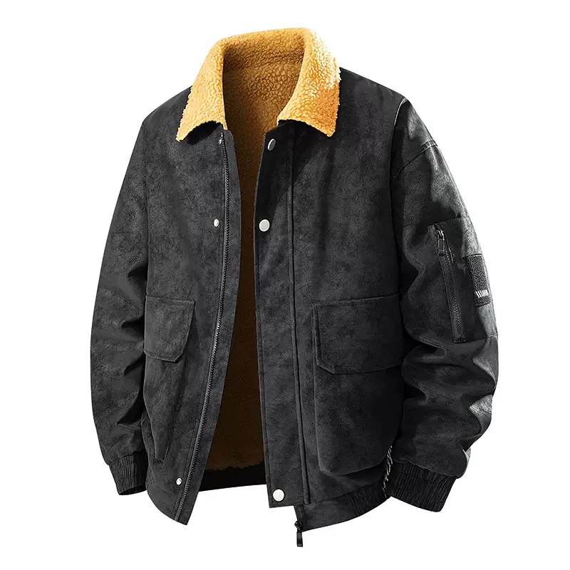 Men's Retro Thickened Warm PU  - مراجعة Leather Work Jacket Mens وسعره