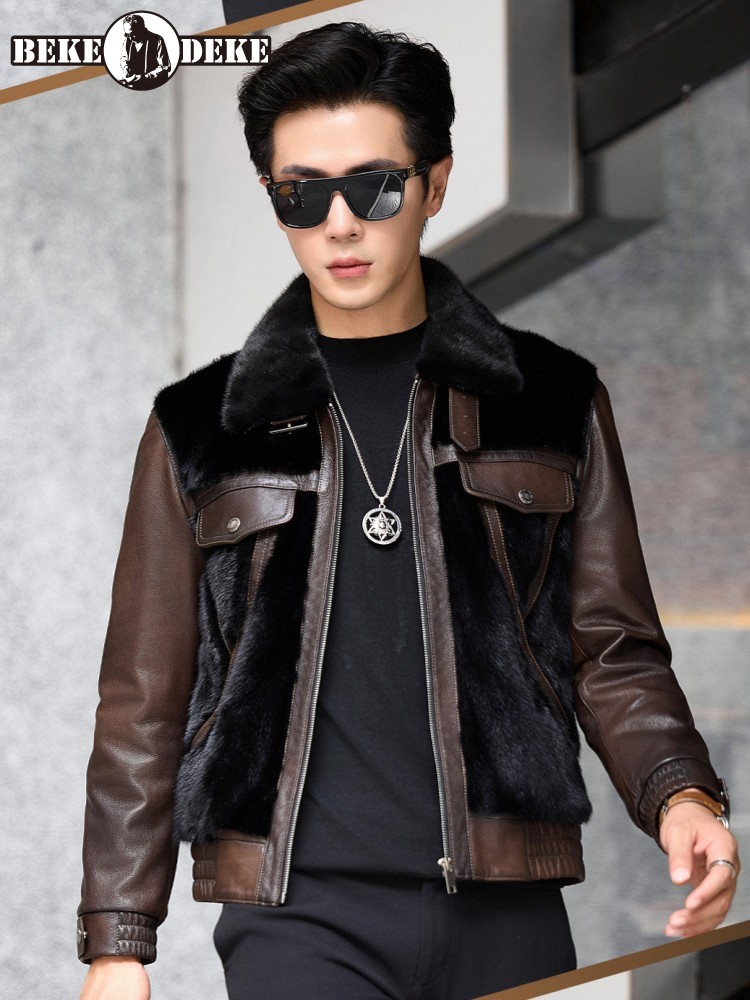 Luxury Business Men Winter Wor - مراجعة Leather Work Jacket Mens وسعره