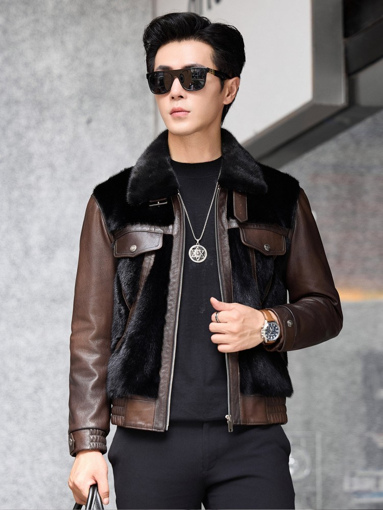 Luxury Business Men Winter Wor - مراجعة Leather Work Jacket Mens وسعره
