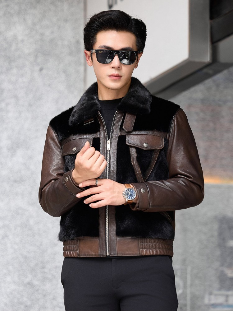 Luxury Business Men Winter Wor - مراجعة Leather Work Jacket Mens وسعره