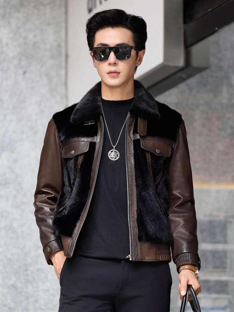 Luxury Business Men Winter Wor - مراجعة Leather Work Jacket Mens وسعره